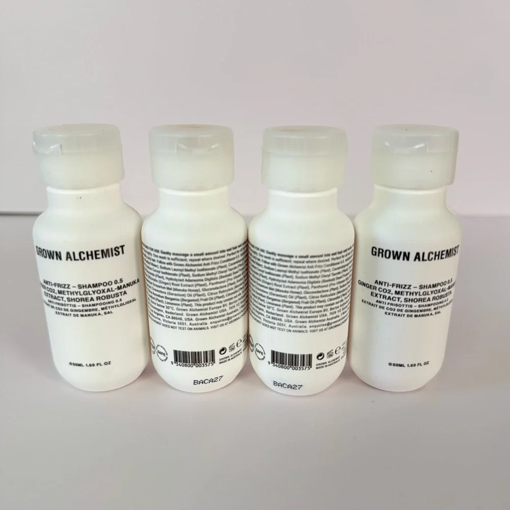 Grown Alchemist Anti-Frizz Shampoo Travel Size 1.69 oz (50mL) Set of 4